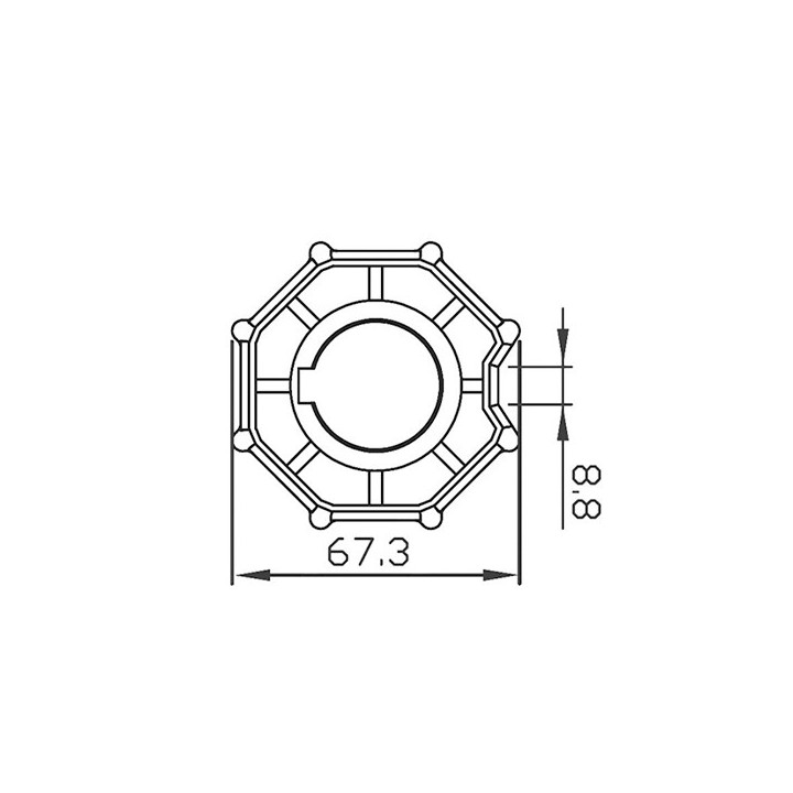POLEA 70 OCTOGONAL PARA MOTOR Ø 55/59