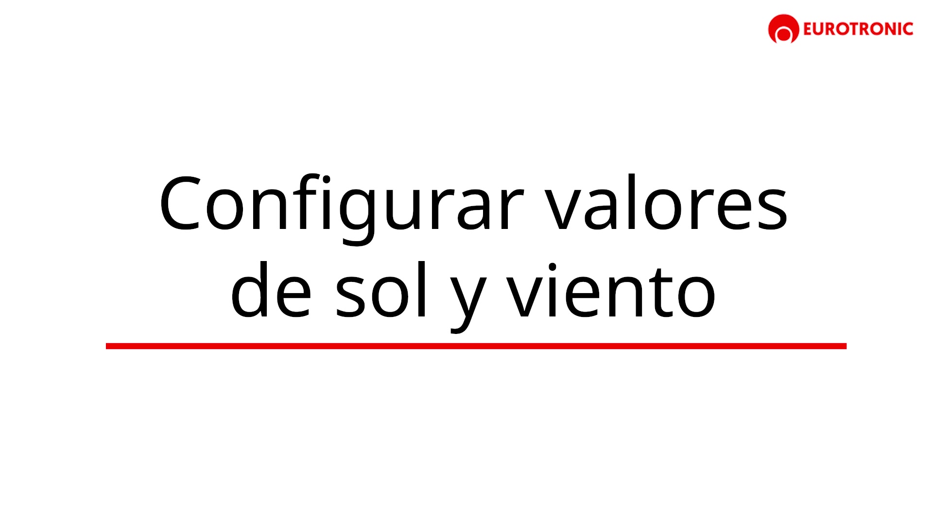 Configurar valores de sol y viento