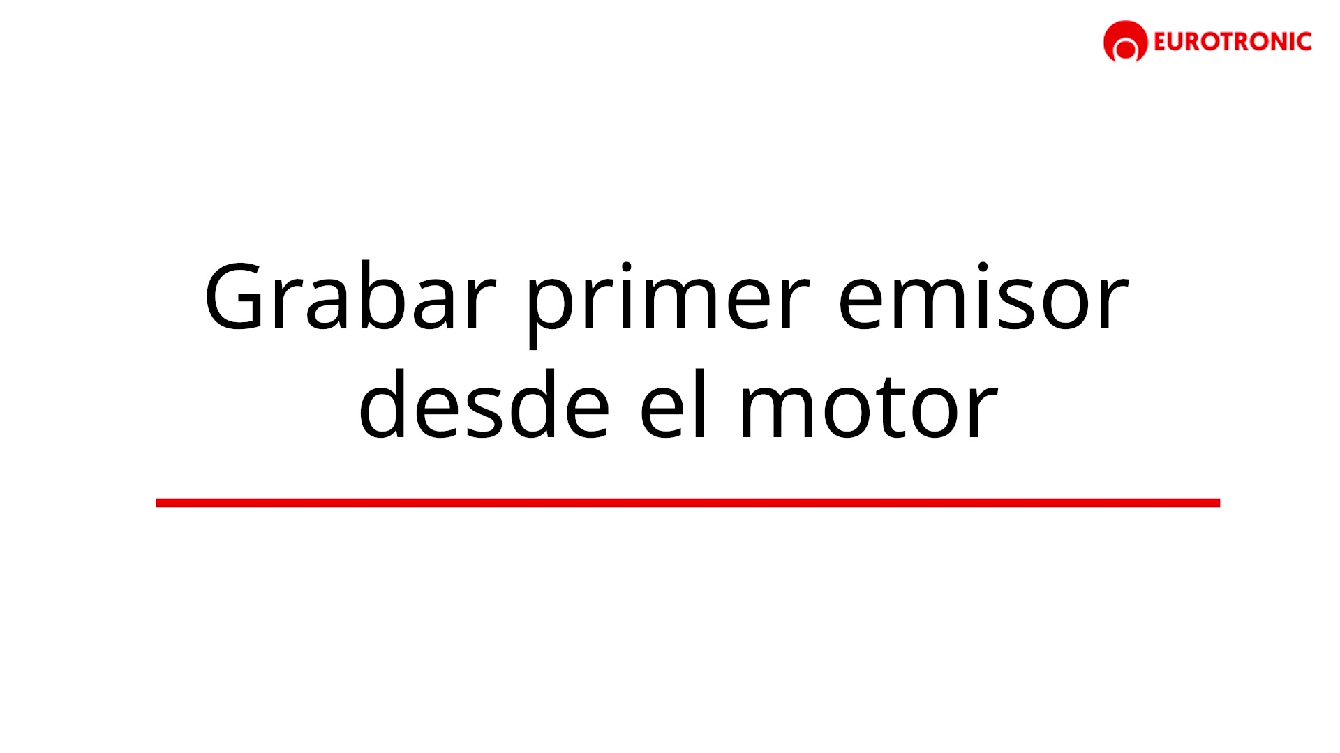 Grabar primer emisor desde la cabeza del motor Bidipower